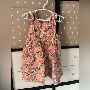 Angel Dear Orange Leaf Print Dress